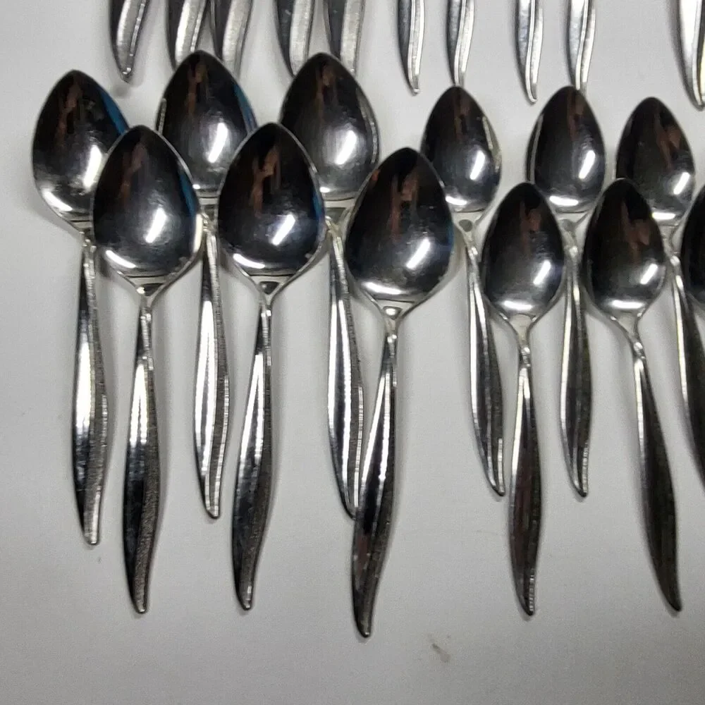 Oneida Textura 25pc Stainless Flatware Lot MCM Vintage